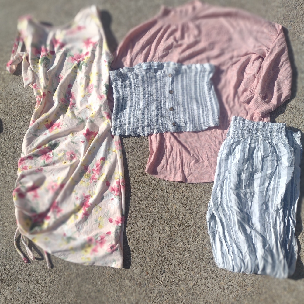 Rainbow Pink and Blue Striped Pants